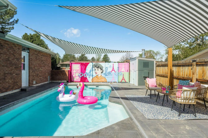 La Maison Bleue: Chic Rental with Pool, Sauna, Hot Tub & Karaoke Room image 31