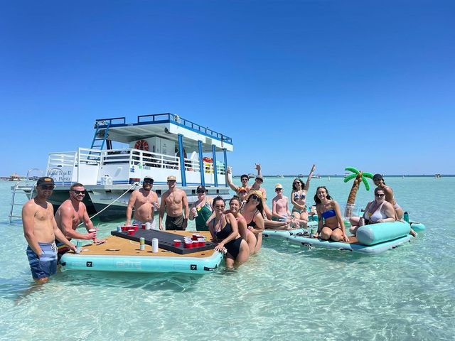 Luxury Pontoon Charter BYOB Sandbar Boat Party with Captain and Floating Beer Pong Table image 3