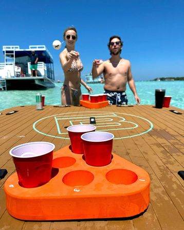 Luxury Pontoon Charter BYOB Sandbar Boat Party with Captain and Floating Beer Pong Table image 2