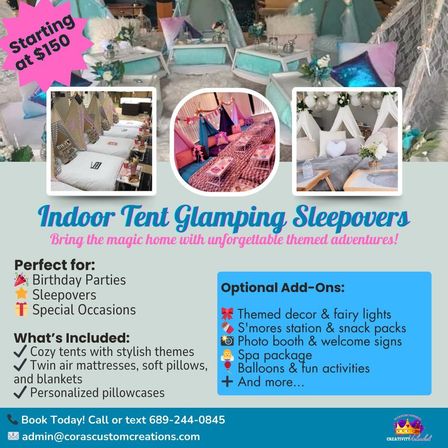 Tent Sleepover Experience:  Ultimate Slumber Party Setup image 5