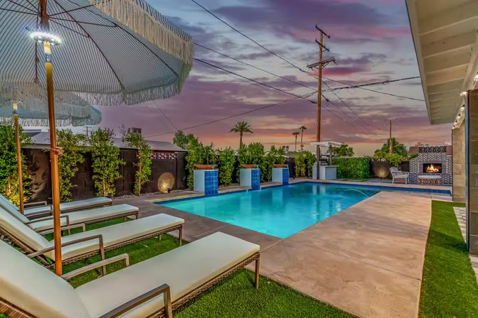 The Kensington: Luxe Scottsdale Retreat with Pool & Outdoor Fireplace Lounge image 46