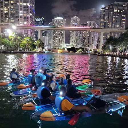 Miami City Lights Night Adventure on Glow Up SUPs or LED Kayaks image 1