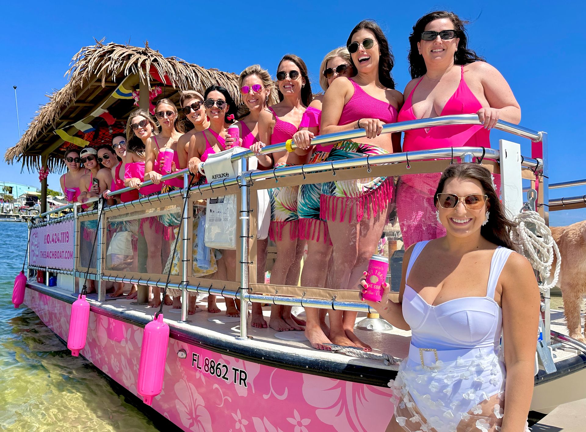 Private Captained Tiki Party Boat to Crab Island for Up to 18 (BYOB) image 1