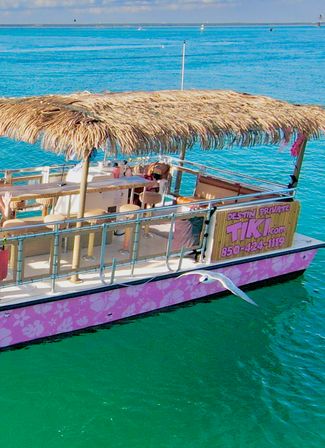Private Captained Tiki Party Boat to Crab Island for Up to 18 (BYOB) image 3