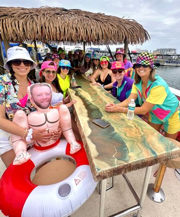 Private Captained Tiki Party Boat to Crab Island for Up to 18 (BYOB) image 20