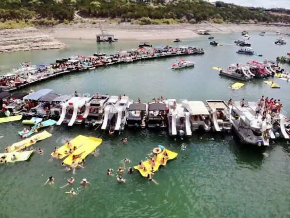 Dueling Slide Mini Barge with Captain on Lake Travis (BYOB) image 13