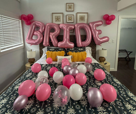 Sunrise Decor Package: Champagne Foil Balloon, Banner, Bridal Suite, Shot Glasses & More! image 5