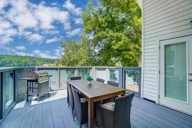 Rivers Edge: Scenic Waterfront Retreat with Private Dock + Fire Pit image 1