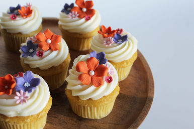 Bespoke Sugar Flower Cupcakes: One Dozen Luxury Cupcakes Topped with Hand Sculpted Florals image 1