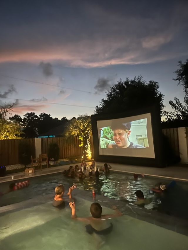 Movie Night Under the Stars: Complete Setup with Screen, Projector, Fresh Popcorn & More image 4