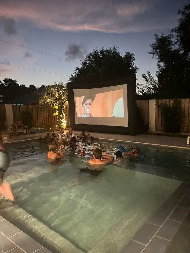 Movie Night Under the Stars: Complete Setup with Screen, Projector, Fresh Popcorn & More image 3