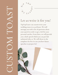 Wedding or Party Personal & Funny Toast Templates & Writing Requests by Professional Writer image 4