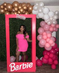 Barbie Life-Sized Decoration Setup with Iconic Box, Balloons, Tinsel, Delivery & Setup image 8