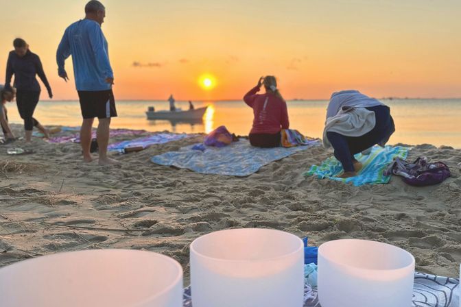Beach Sound Bath: Mats + Lavender Eye Pillows Included for Ultimate Relaxation image 4