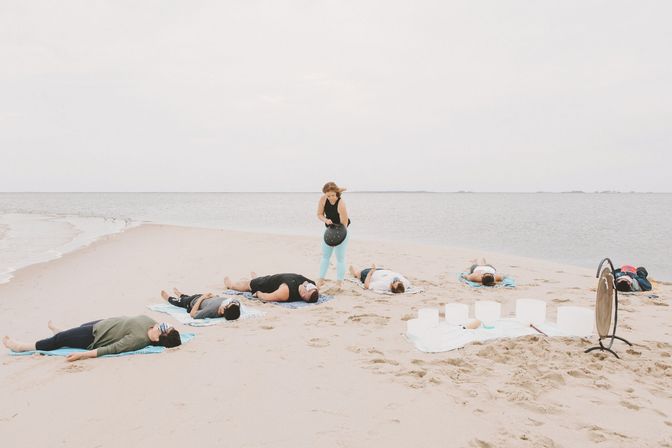 Beach Sound Bath: Mats + Lavender Eye Pillows Included for Ultimate Relaxation image 3