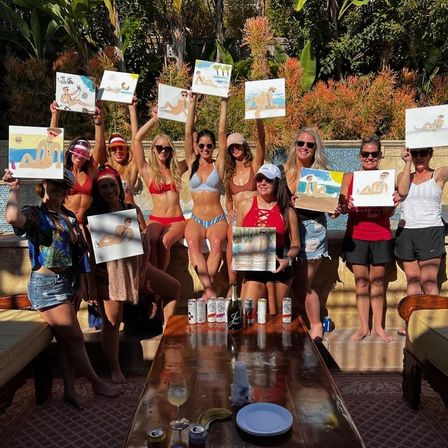 Booze N' Brush Nearly Nude Male Model Painting Class with Pro Instructor: Public or Private Options Available image 4