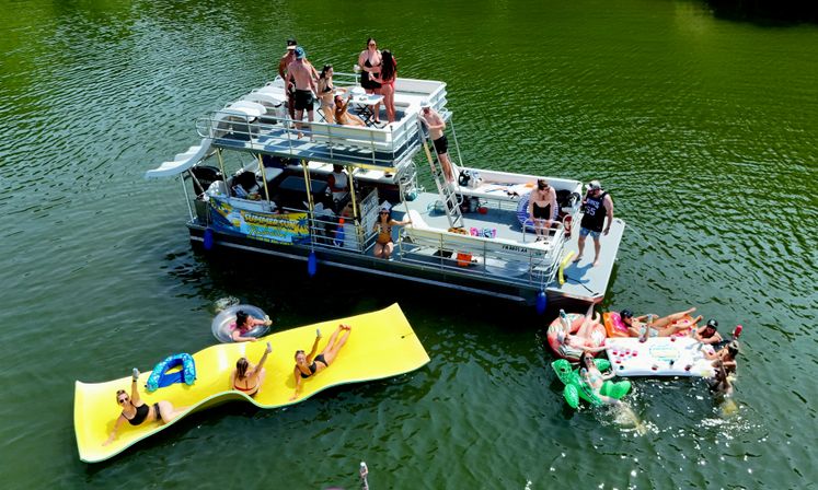 Rowdy Boat 30ft Double Decker Triple Slide Pontoon Party on Percy Priest (Up to 22 Passengers) image 15