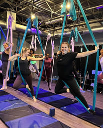 Glow Aerial Yoga + Hoop Party (Beginner Friendly) image