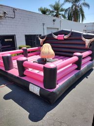 Pink Party Mechanical Bull Party with Naughty Interchangeable Riding Parts image 2