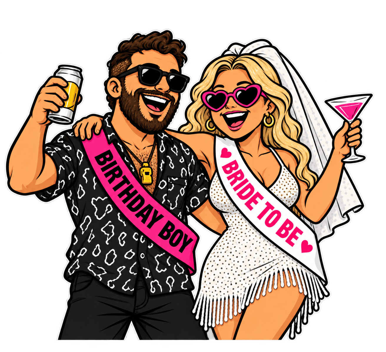 Birthday boy and bride-to-be celebrating together