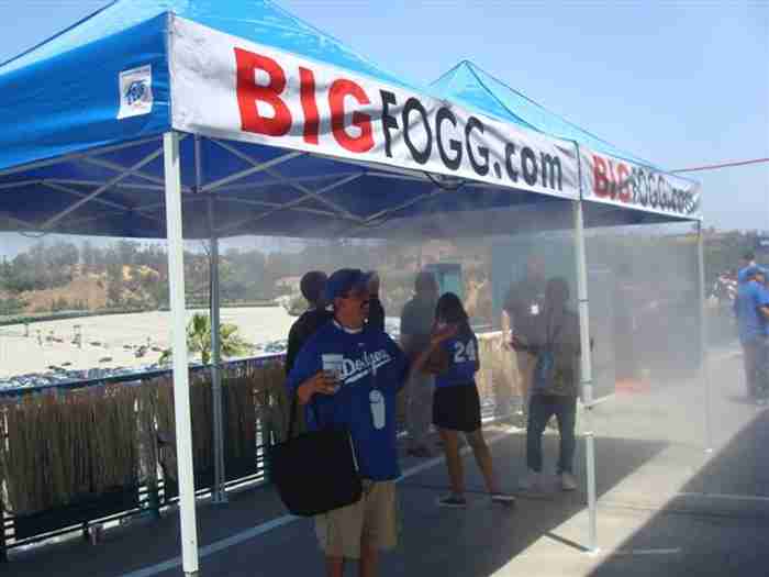 Big Fogg misting tent at a corporate outdoor event