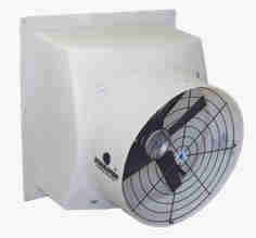 side view of 24” Direct Drive Poly Exhaust, Poly Shutter