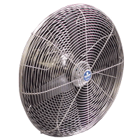 side view of 20” Washdown Duty Free 1/3 HP, Epoxy Coated SS-OSHA, Guards, Ploy Blade