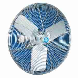 blue colored 20” Stainless Duty Free ¼ HO, Stainless Steel Motor, SS OSHA Guards, Stainless Steel Blade, 3 winged