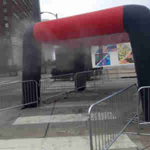 Big Fogg Inflatables cooling the empty rally area