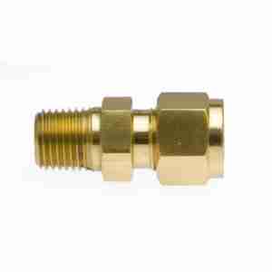 front view of Brass Male Adapter 3/8" X 1/4"