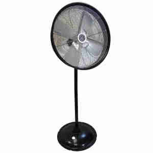 24 Inch Shrouded Ocscillating Outdoor Indoor Fan-3 Speeds on a stand black