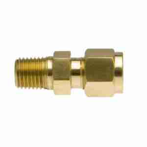front view of Brass Male Adapter 3/8" x 3/8" Compression