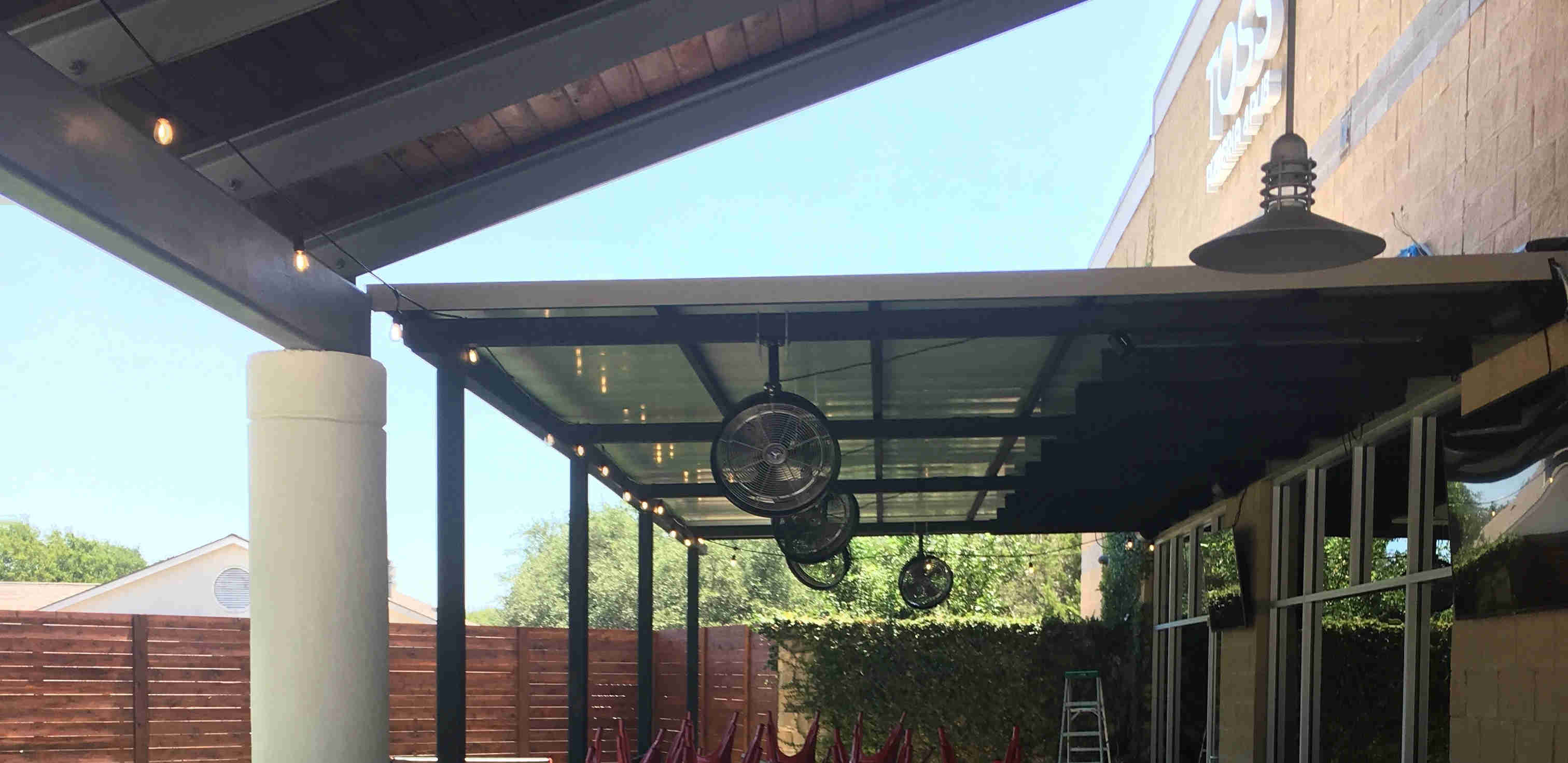 Ceiling mounted for 18 and 24 inch misting fans at commercial space
