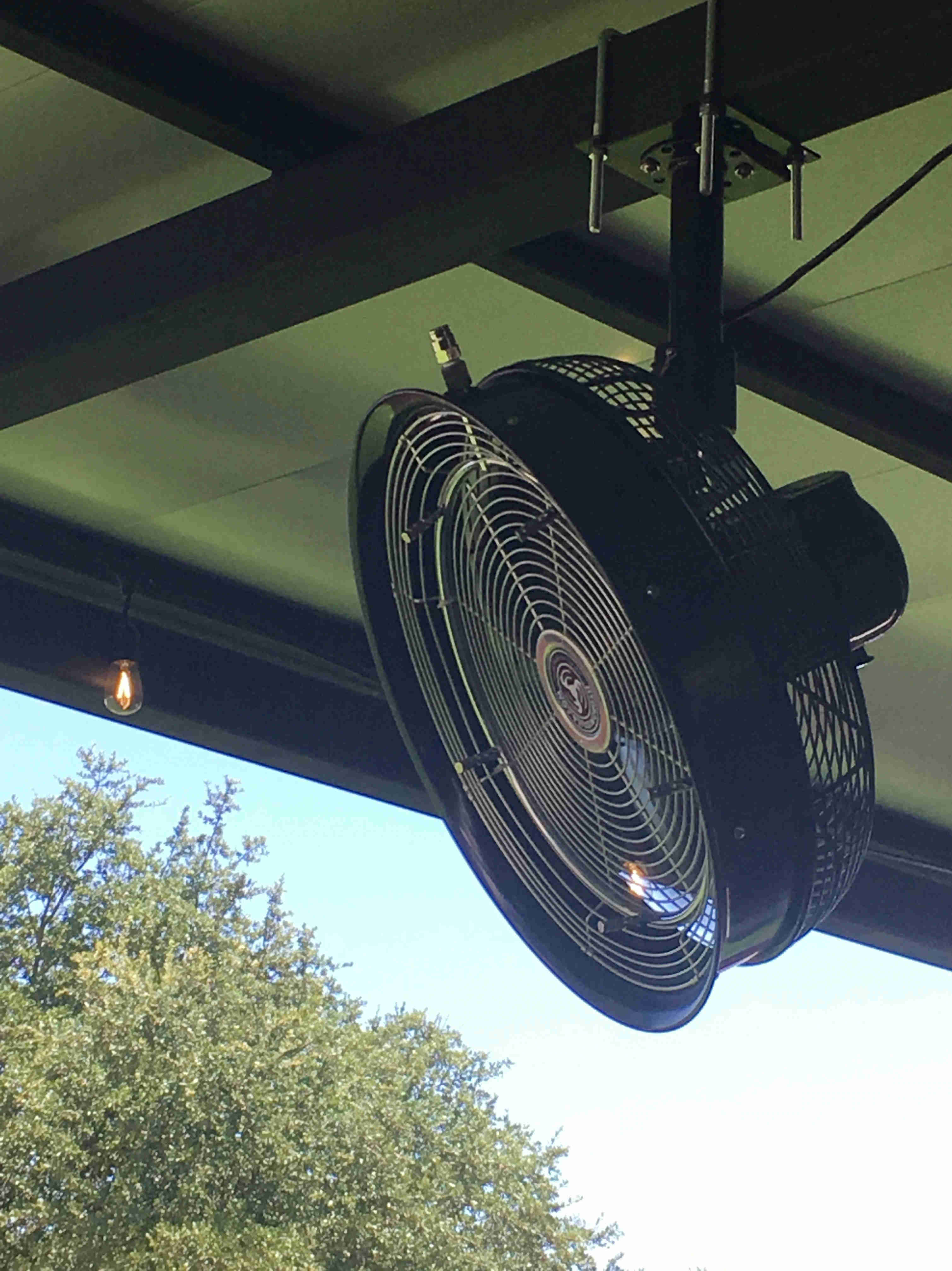 A professional series fan mounted on a ceiling