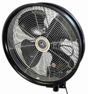 black 18 inch shrouded oscillating fan