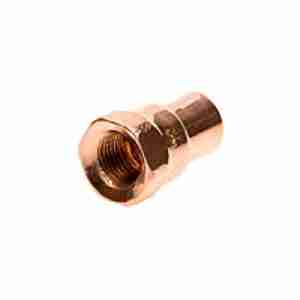 side view of Copper Female Adapt. 3/8"