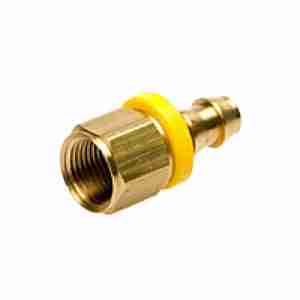 side view of brass Hose Barb 3/8" H X 3/8" FNPT