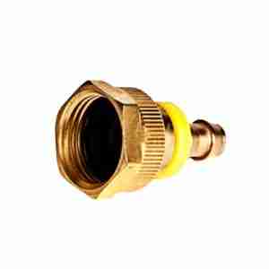 Side view of brass Hose Adapter 3/4" FGHT x 3/8" Hose Barb
