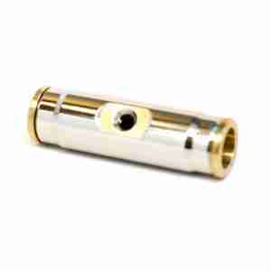 top view of 3/8" Slip Lok 2- Nozzle Union 180 Degree 10/24 Thread