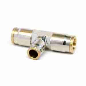 Front view of 3/8" x 5mm x 3/8" Push LockTee
