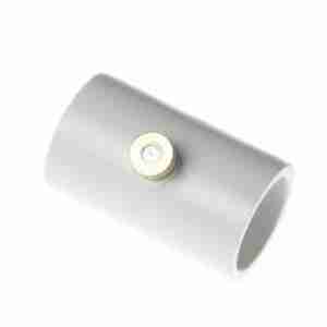 One peice of white coloured 1/2 In. PVC Coupling With Nozzle