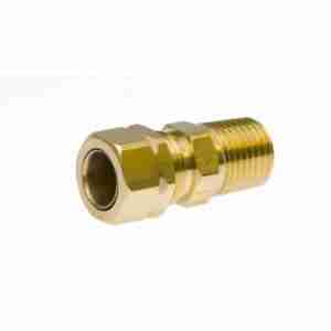 side view of Brass Male Adapter 3/8" X 1/4"