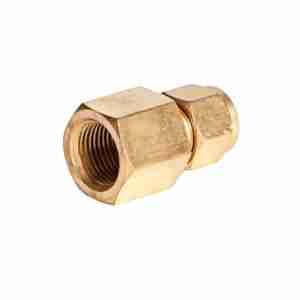 Side view of Brass Female Adapter 1/2" x 3/8" FNPT