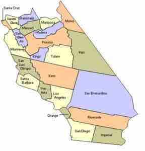 map of california with states marked with location served by Big Fogg