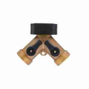 Front view of Brass Hose Y Connector