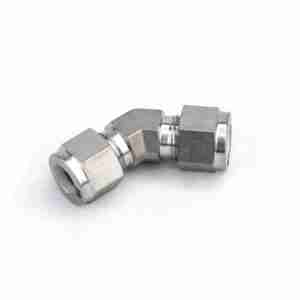 side view of stainless steel/ S.S. 45 Elbow 3/8"