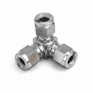 top view of Stainless Steel Corner Tee 3/8"