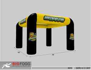 15' X 15' misting inflatable in yellow - black color