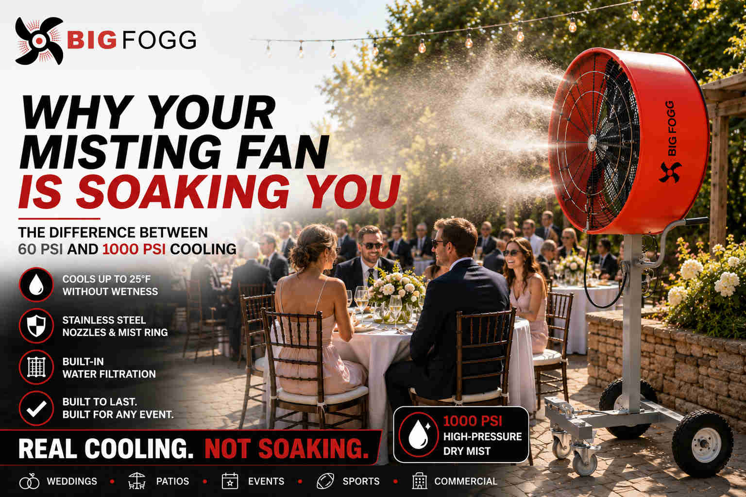 Why your misting fan is soaking you
