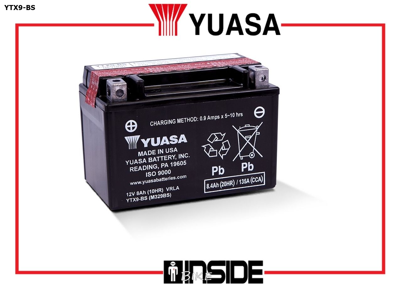 BATTERIA YUASA YTX9-BS C/ACIDO